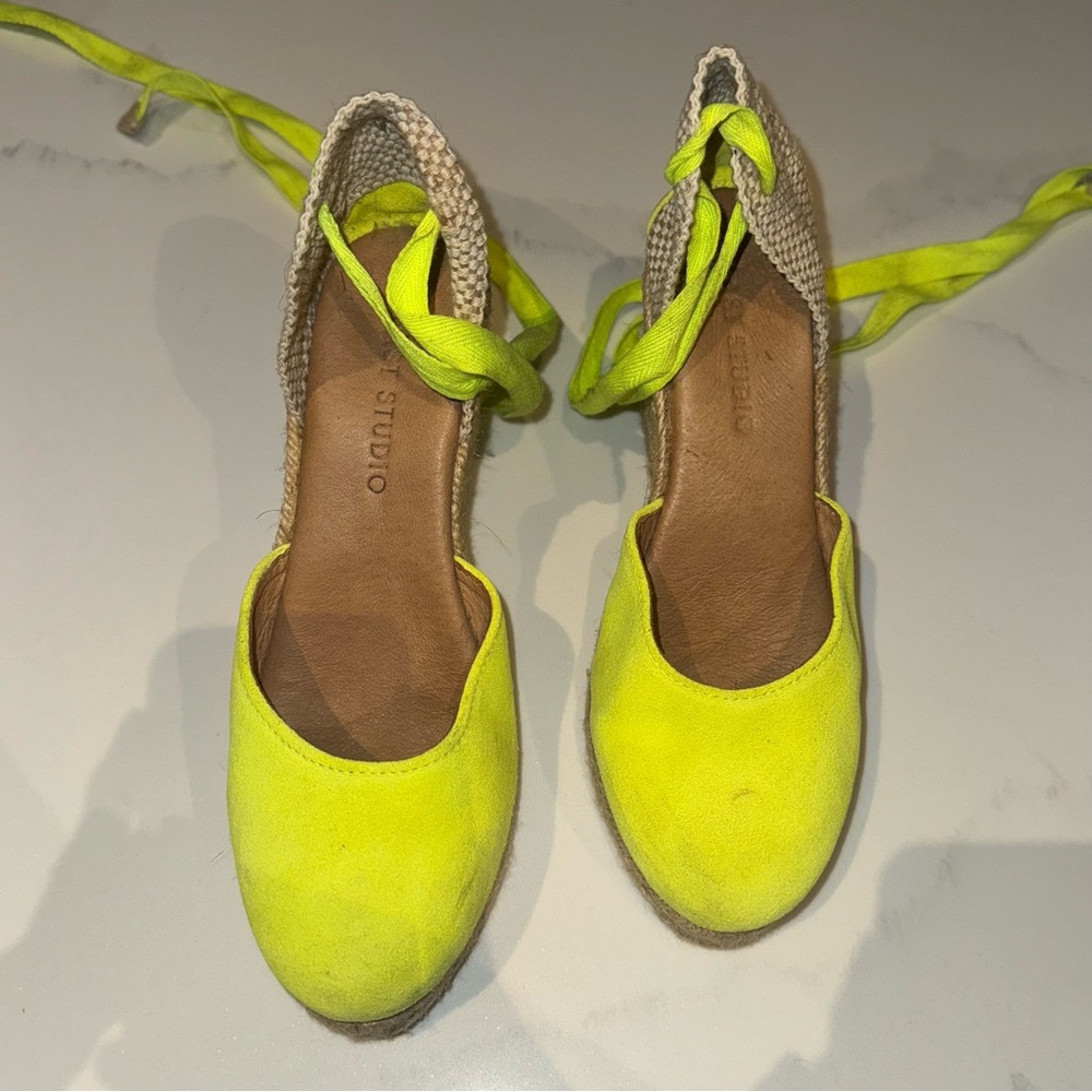 Vibrant Neon Espadrilles with Ankle Tie